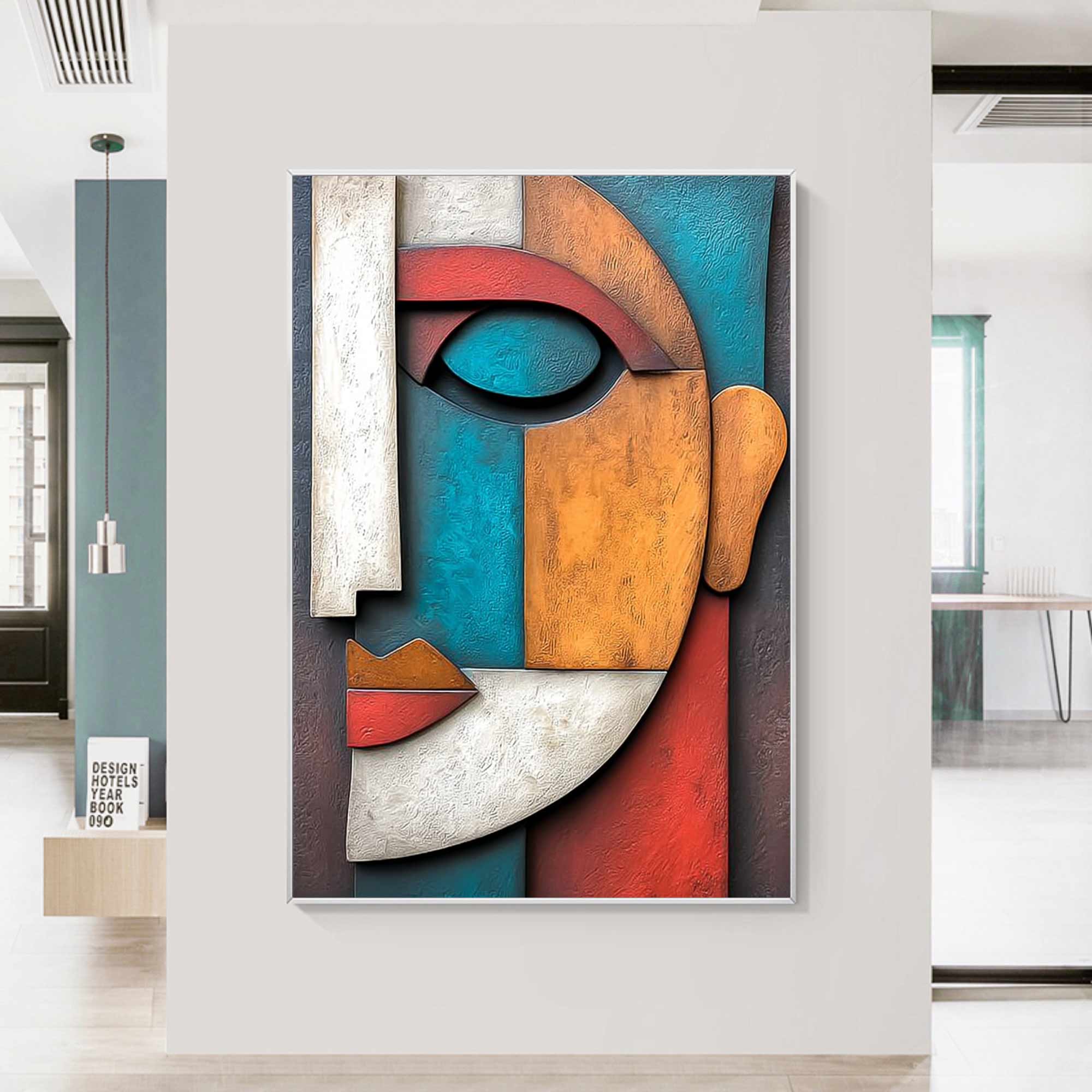 Face 3D Textured Wall Decor Face Sculptured art Painting Textured art