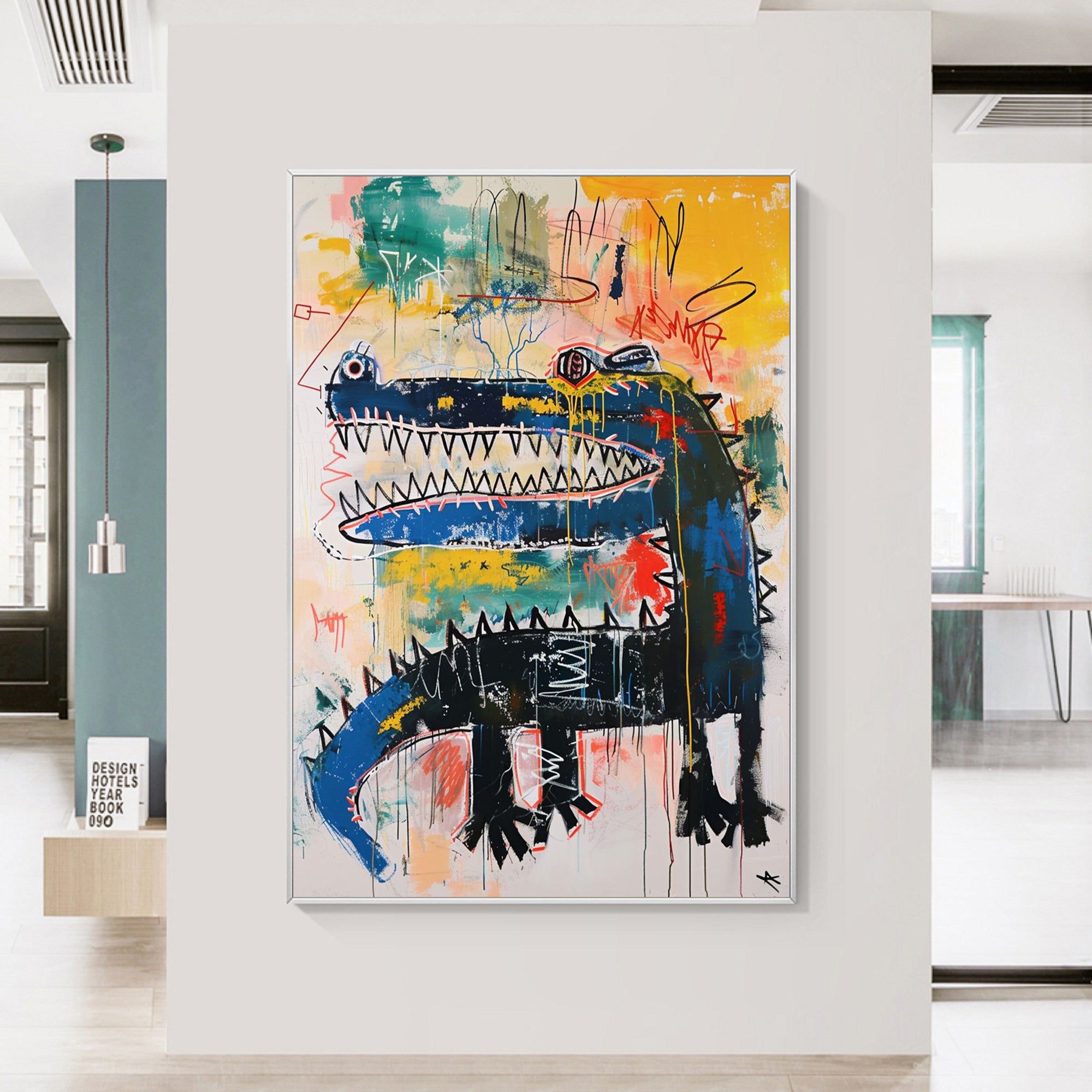 Pop art, crocodile graffiti art, Basquiat art,street graffiti art