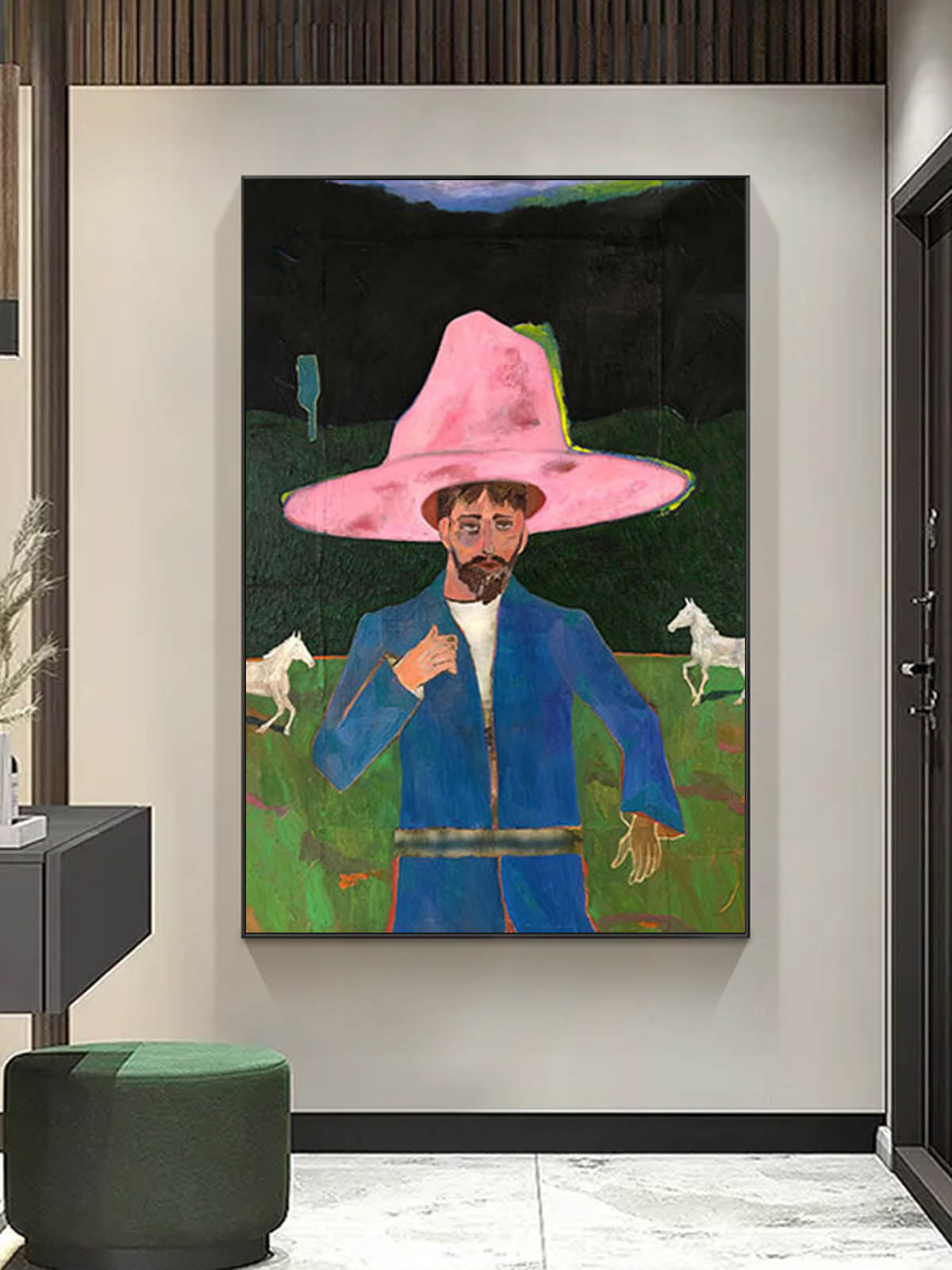 red hat figure abstract painting Red hat figure painting Figure abstract painting figure art