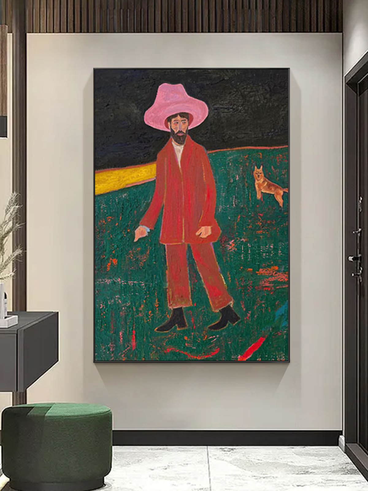 Red hat figure painting Figure abstract painting red hat figure abstract painting figure art