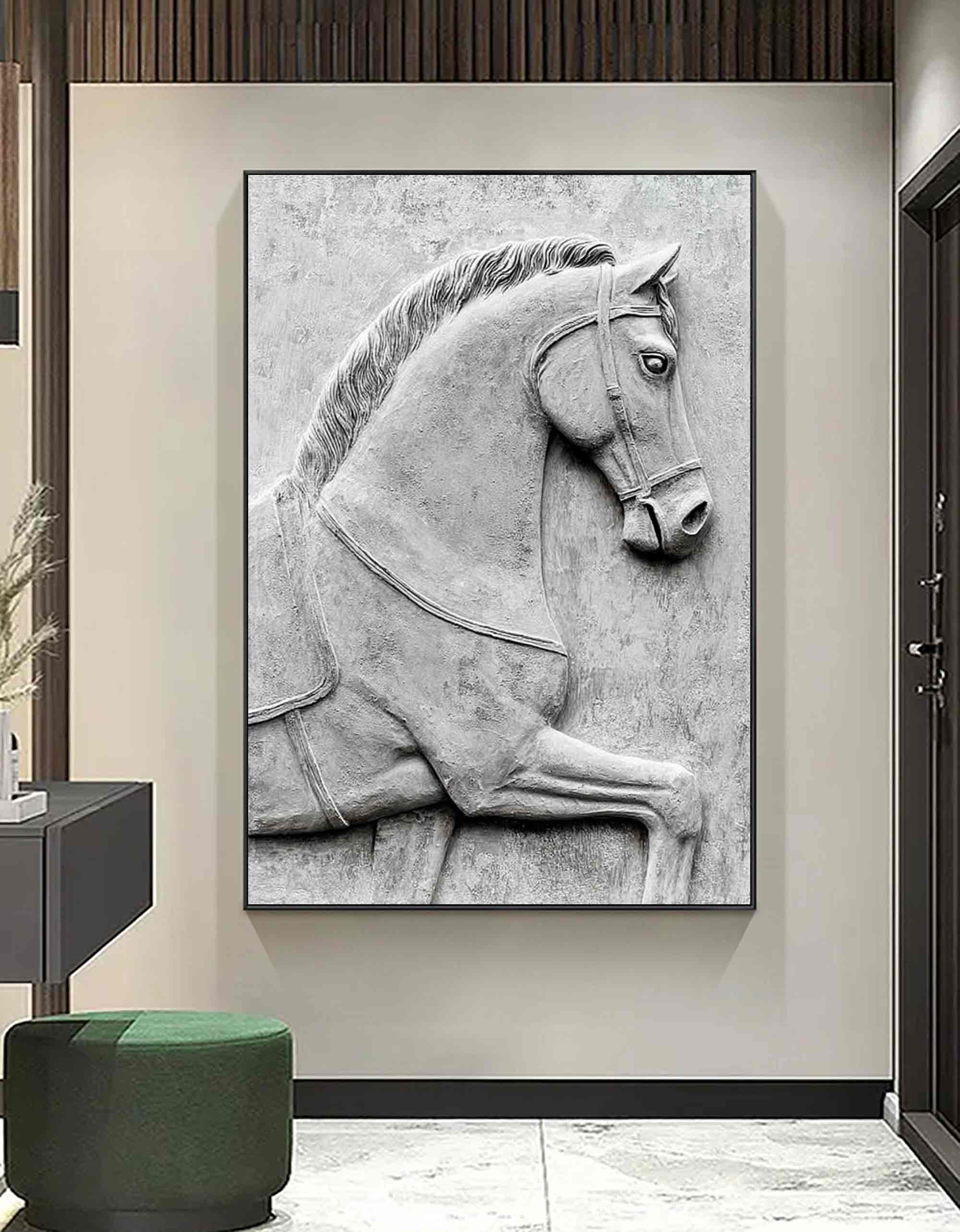 Horse 3D Textured Sculpture wall decor Horse Abstract wooden art