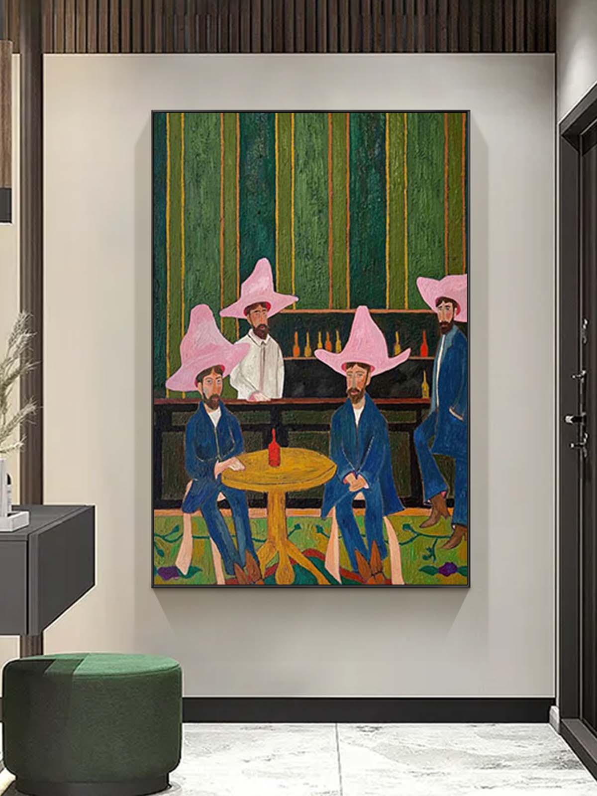 red hat figure abstract painting figure art Figure abstract painting Red hat figure painting