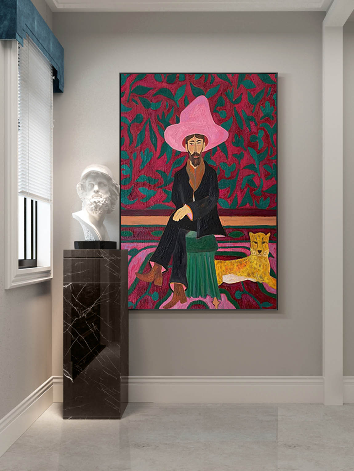Colorful abstract painting Figure abstract painting, figure face art, red figure abstract painting, modern figure abstract painting