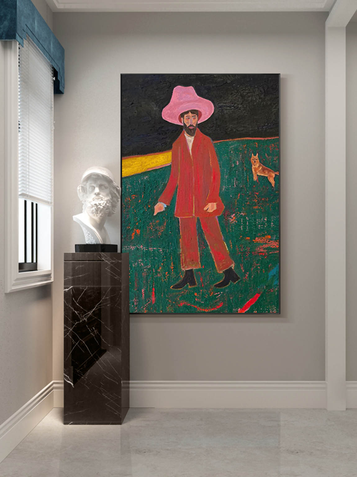 Red hat figure painting Figure abstract painting red hat figure abstract painting figure art