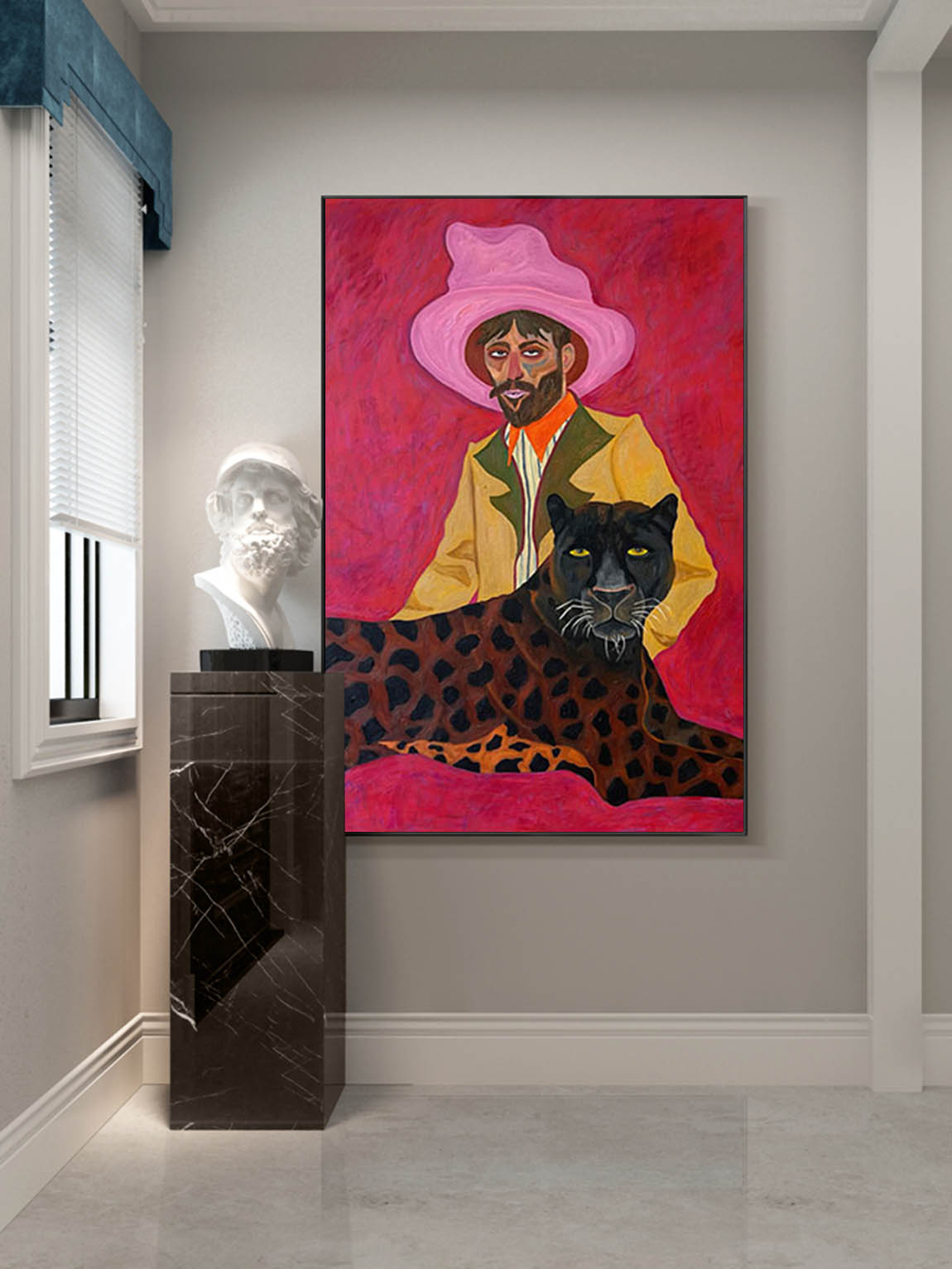 Figure abstract painting Red hat figure painting red hat figure abstract painting figure art