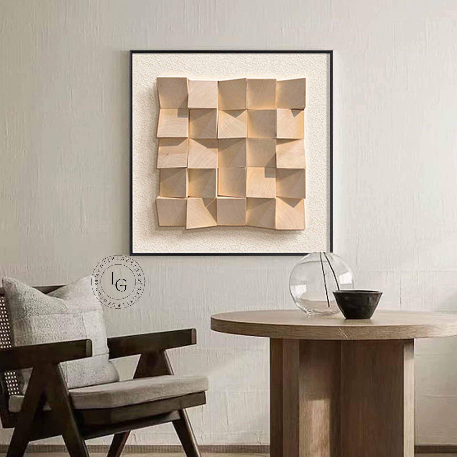 Original wood color wood wall Textured Art Wood collage decor painting