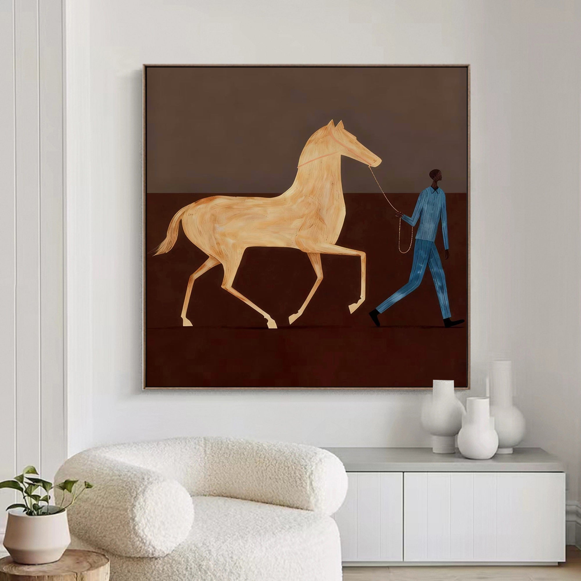 Horse Wall Art, Equestrian Art, Horse Lover Gift Modern Horse Painting