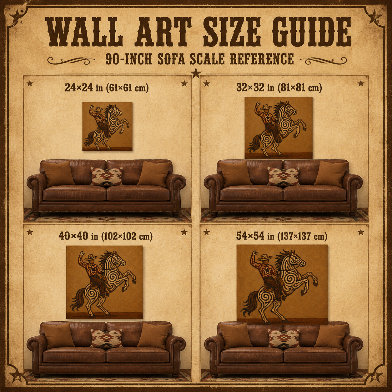 Rearing Horse And Cowboy Art, Wild West Cowboy Riding Painting, Bucking Horse Wall Decor, Dynamic Western Canvas