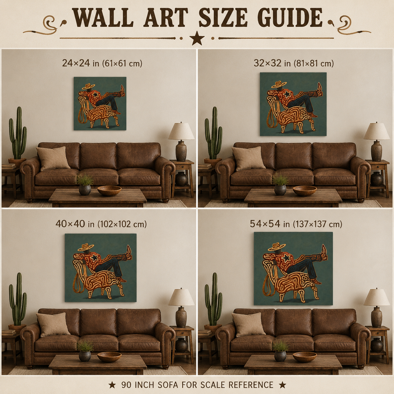 Cowboy Relaxing Art , Western Aesthetic Wall Art, Abstract Cowboy Painting, Modern Rustic Decor Canvas, Contemporary Cowboy Art