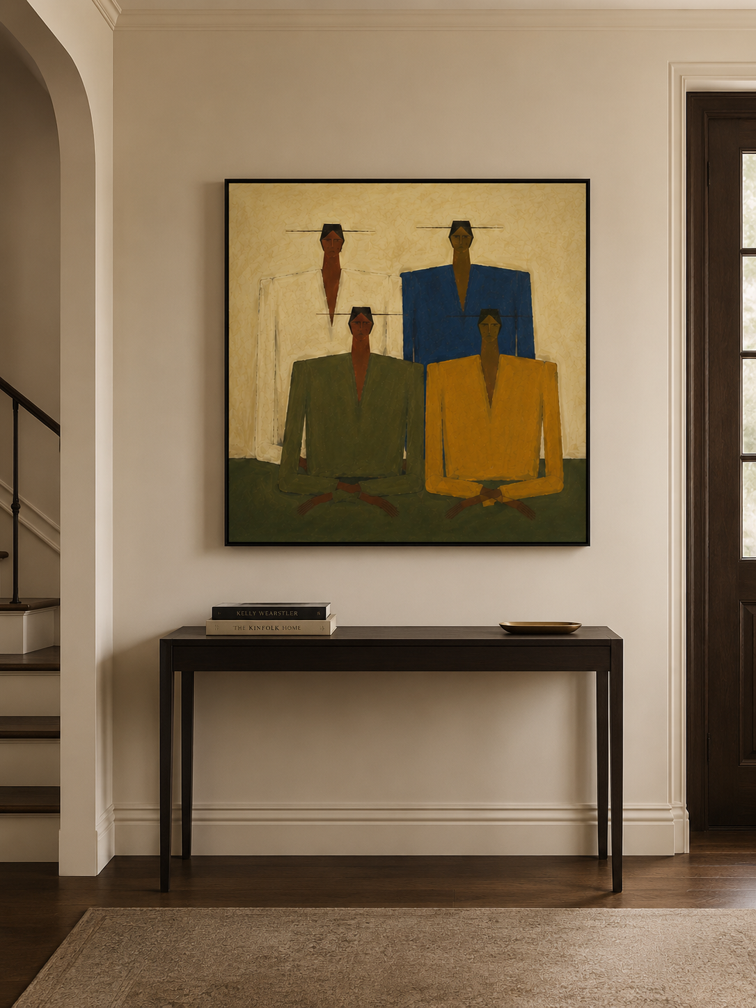 Abstract Figurative Painting With Earth Tones For Modern Living Room Wall Decor