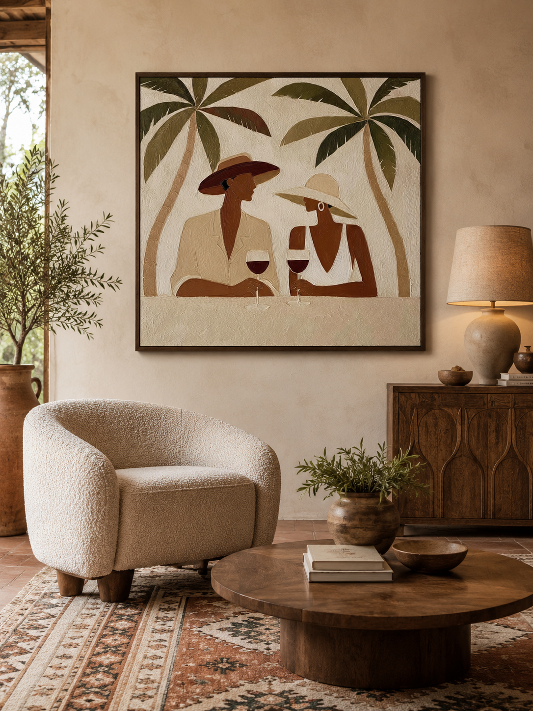 Bohemian Tropical Couple Art Tropical Couple Art For Beach Resort Style Home Wall Decor