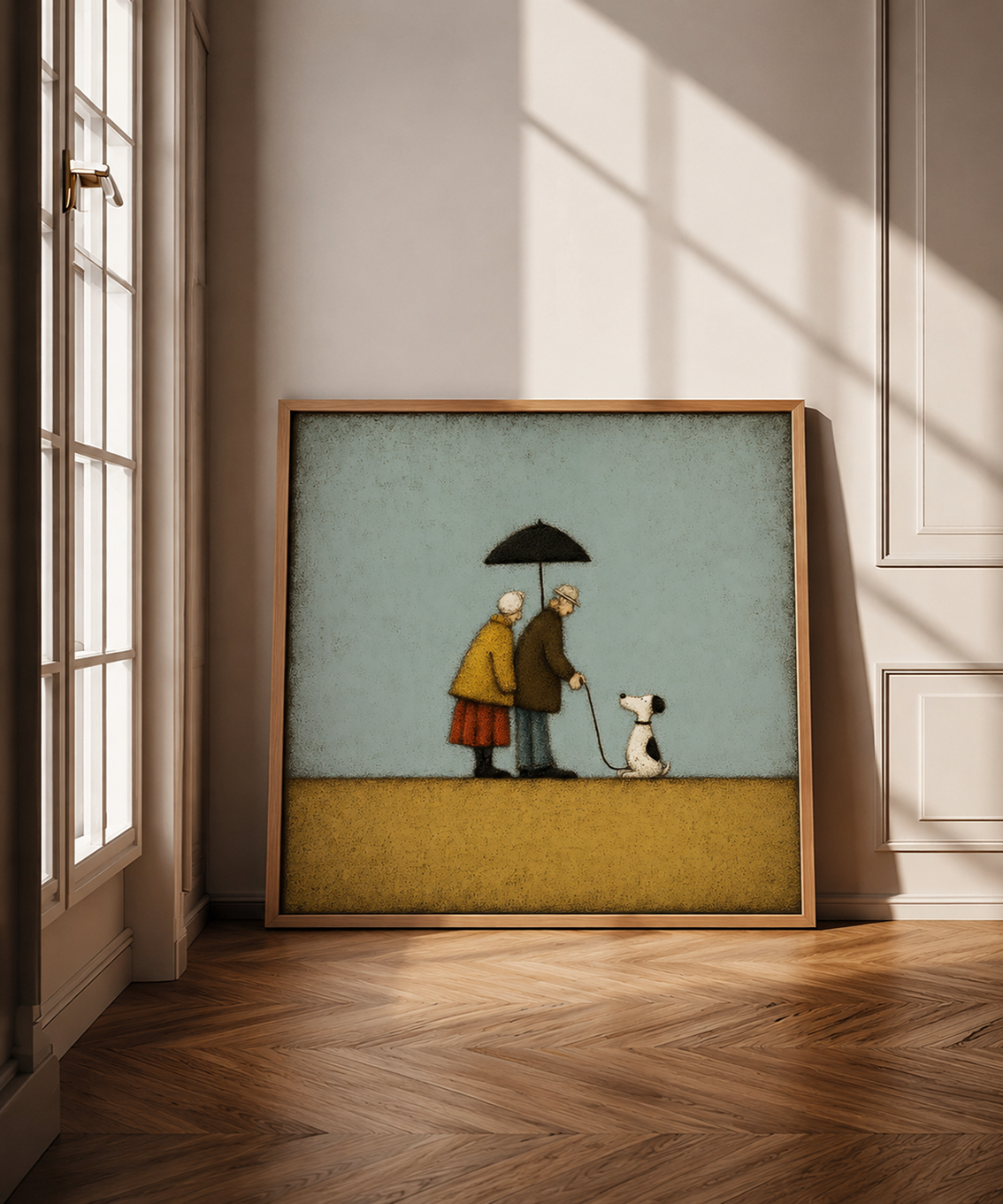 Golden Anniversary Gift Vintage Style Elderly Love Wall Art For Cozy Living Room
