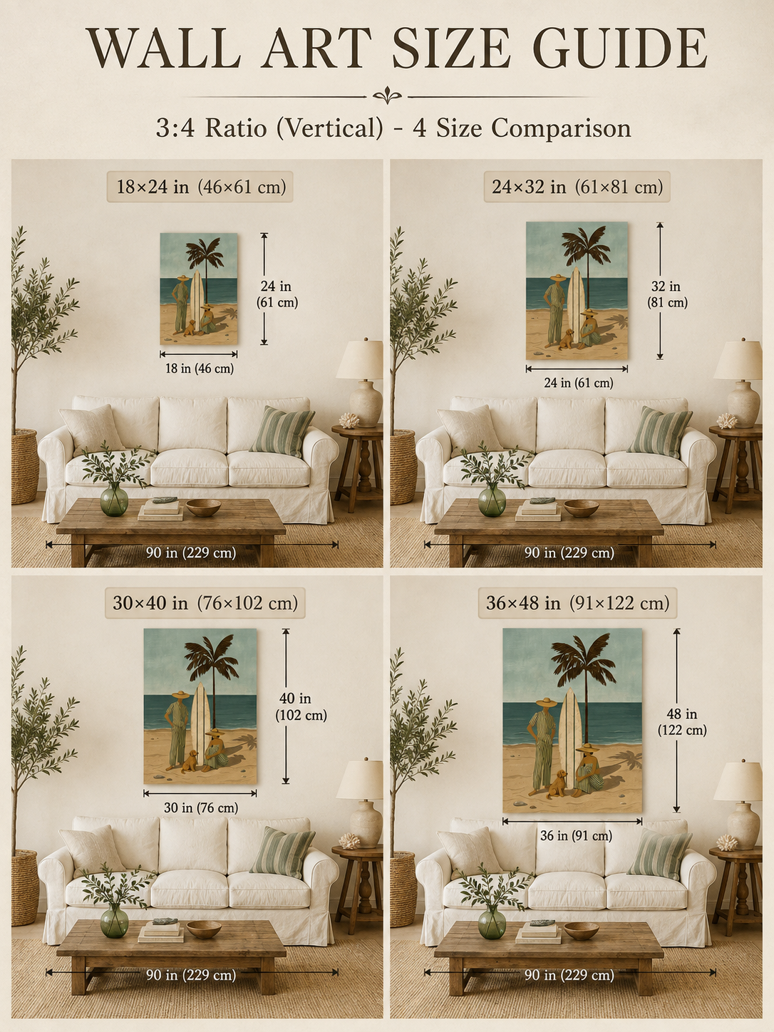 Vintage Surfboard Dog Painting For Coastal Living Room Retro Beach Wall Art
