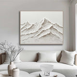 white Snow mountain painting white textured wall art white plaster art