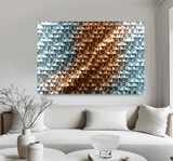 Blue Sculptured art Painting Wood carving wall art Art sculpture Textured Wall Decor Abstract 3D Textured Wall Art