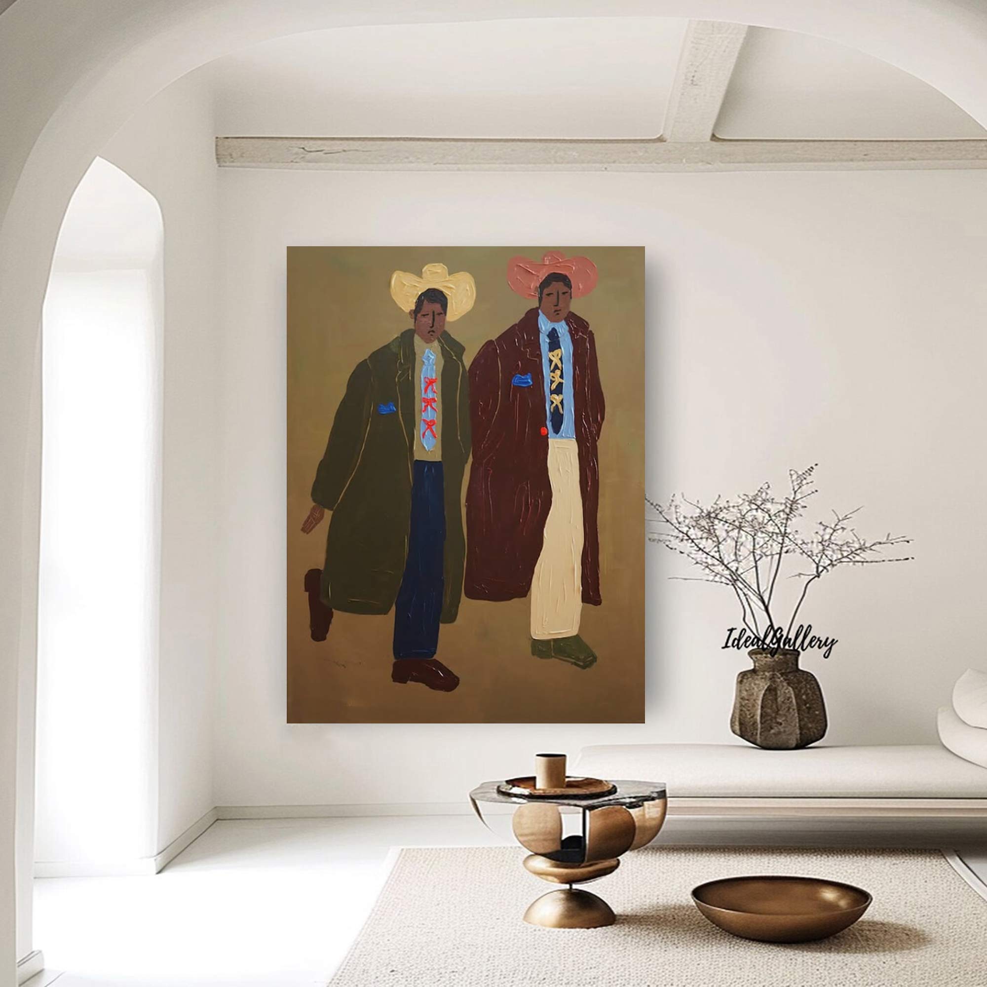 Retro fashion men portrait art decor Contemporary Figurative Art