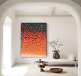 Wood Collage Wall Art decor orange color Sculptured Textured Wall Art 