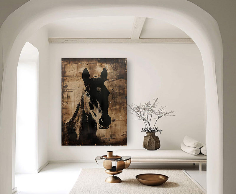 Horse oil painting brown horse painting Animal Painting horse head painting brown horse head painting