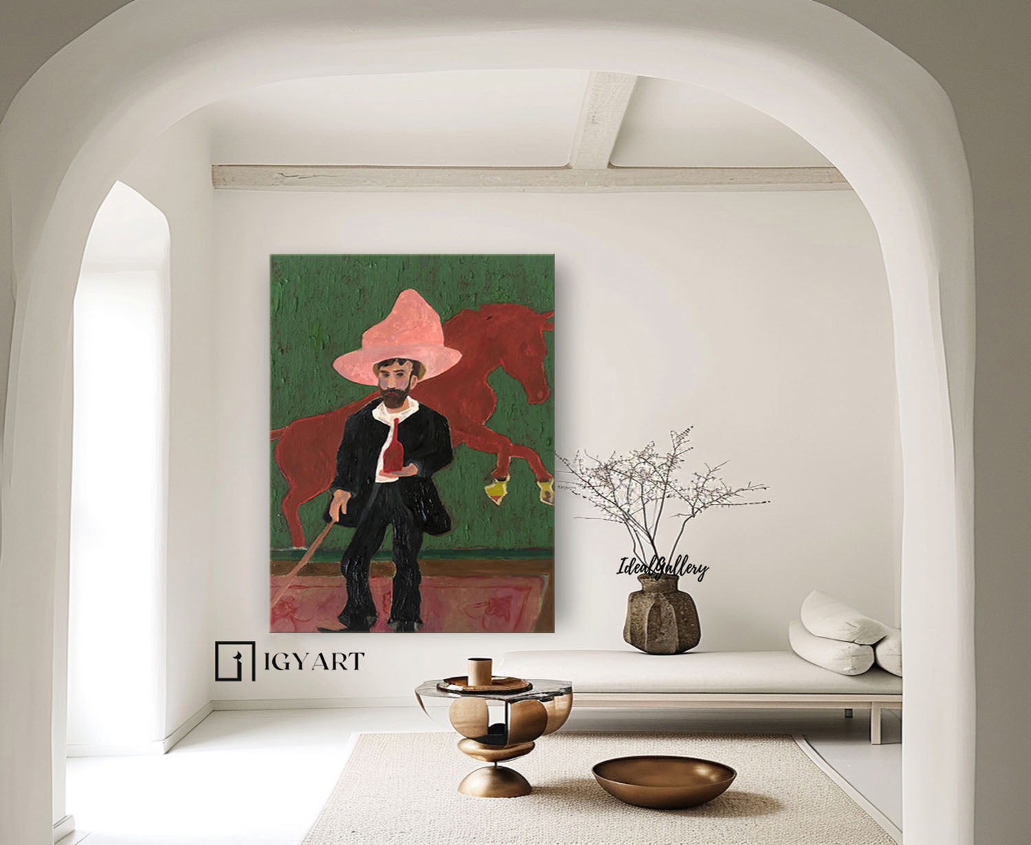 Red hat figure painting Figure abstract painting, figure face art, red figure abstract painting, modern figure abstract painting
