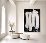 Black textured wall art Black and white Abstract art Black and white Painting Black and white wall art