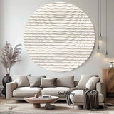 Beige white Circle Art sculpture Beige Textured Wall Decor white Circle Sculptured art Painting white Circle Painting