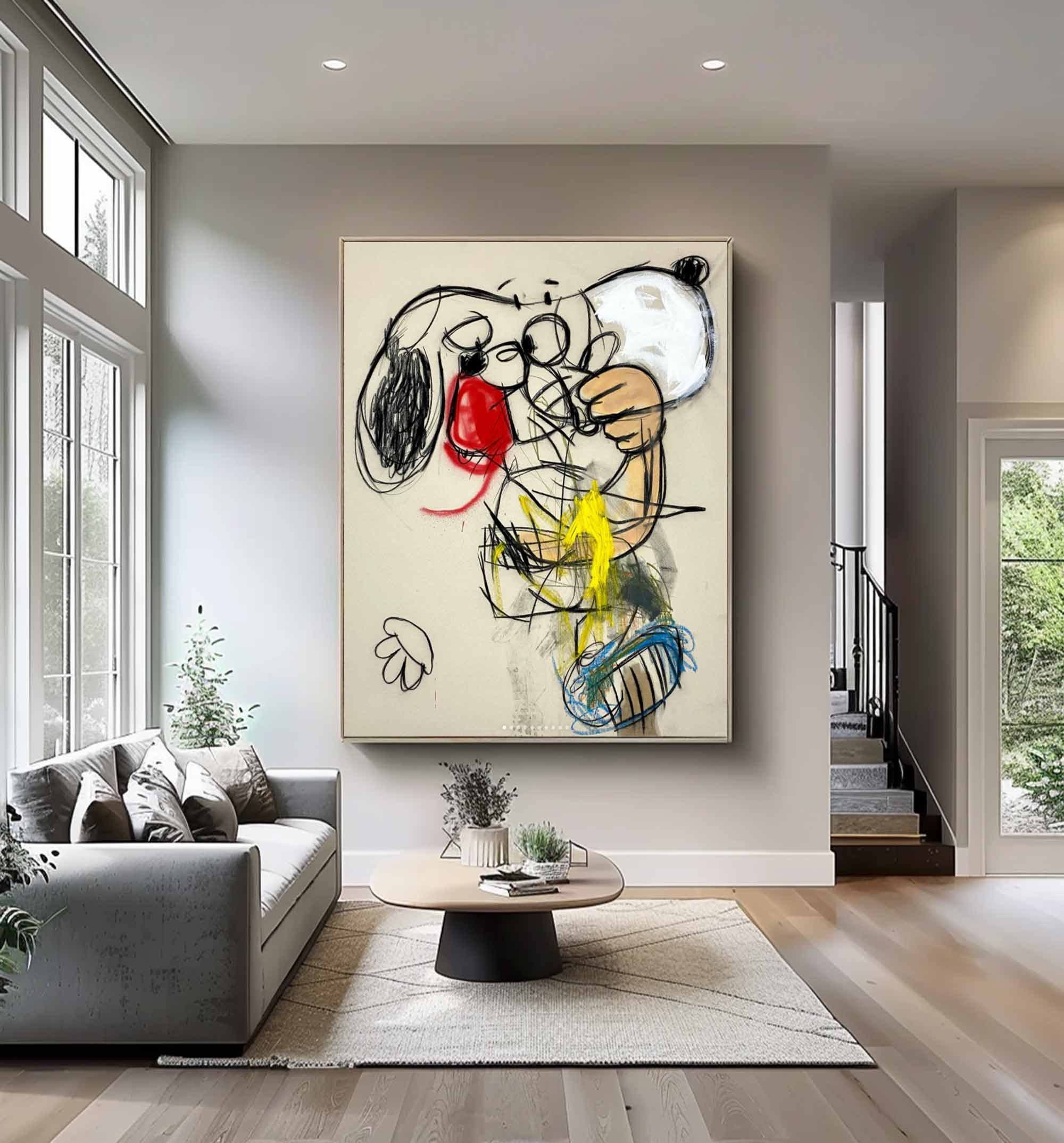 Snoopy cartoon Graffiti painting street art style graffiti wall decor