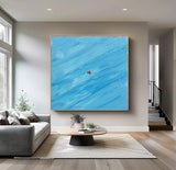 Blue swimming painting Large Blue textured Abstract Painting Blue Modern Abstract Art holiday leisure painting