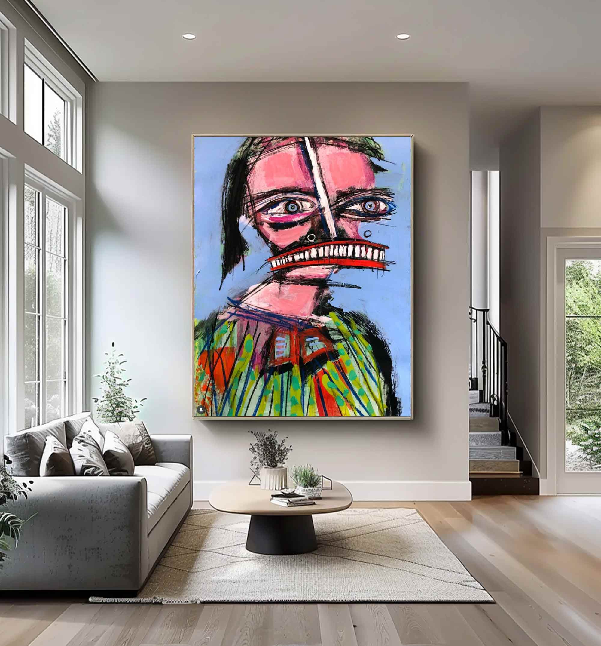 Colorful Modern Art Canvas Colorful Pop Art Modern Graffiti Style Art 