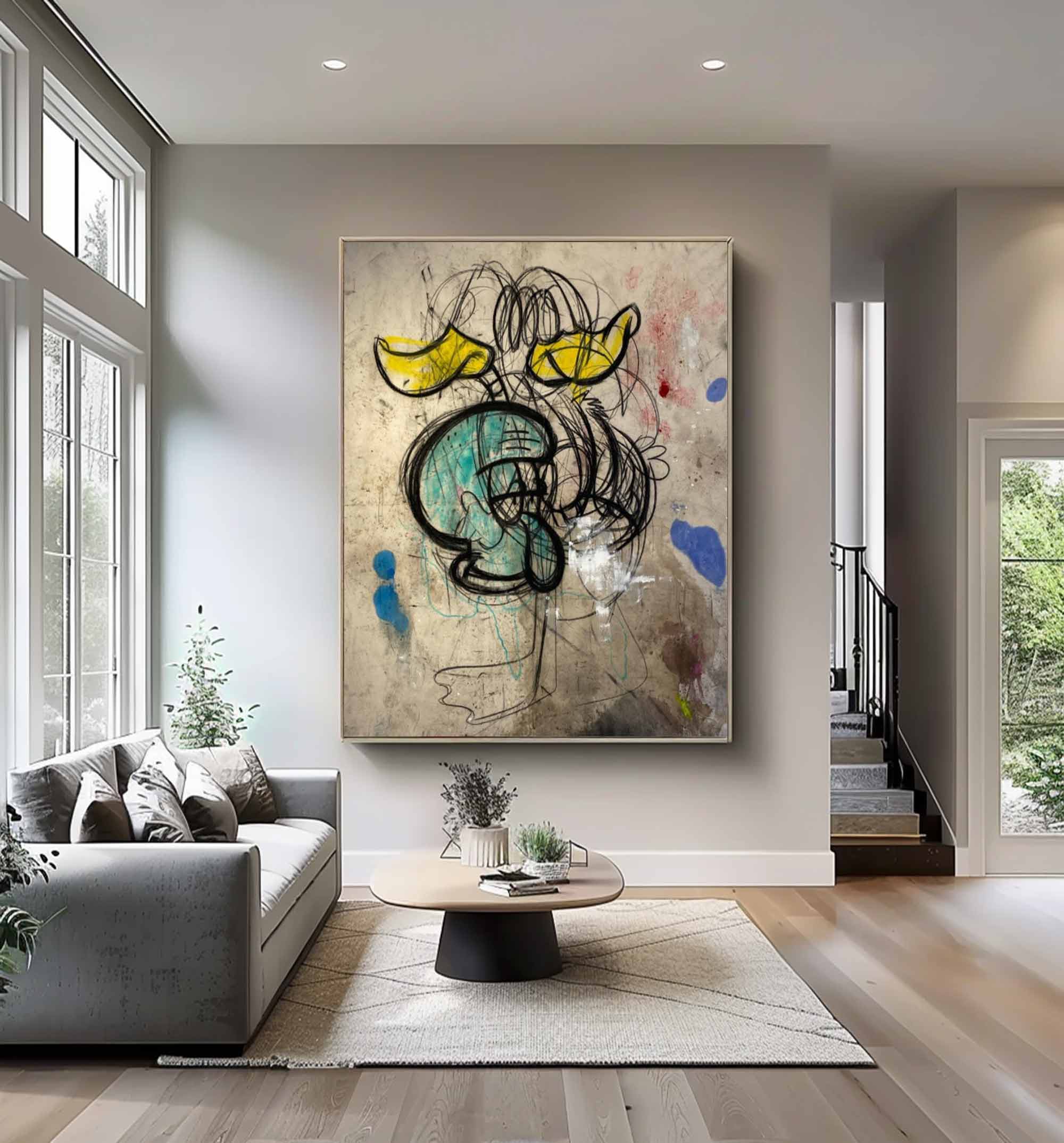Donald Duck cartoon Graffiti art street art style graffiti wall decor 