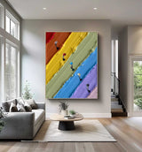 Colorful texture wall art Colorful abstract painting swimming pool painting Large Colorful Wall Art swimming painting