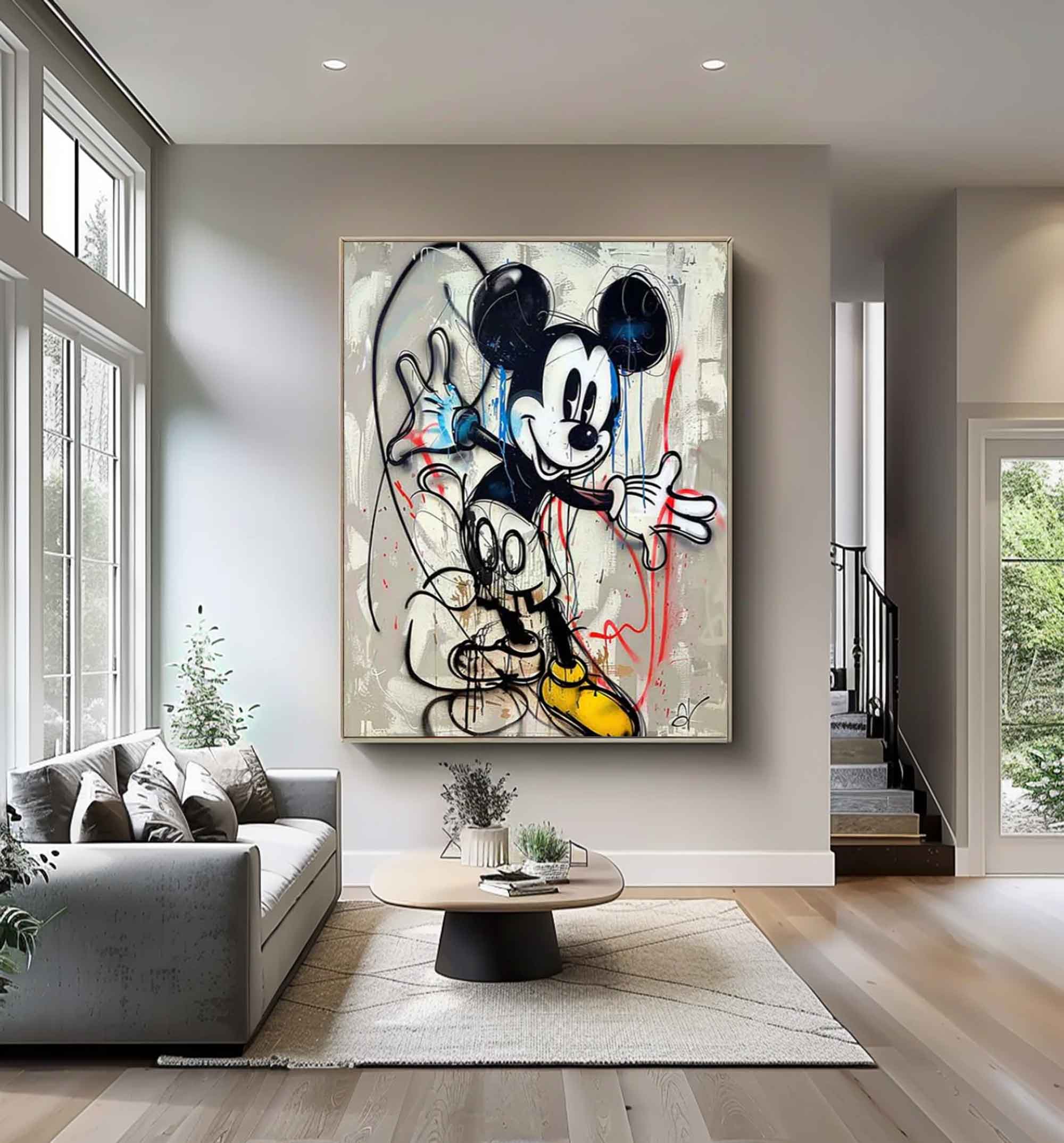 street art style graffiti cartoon Mickey Mouse Graffiti painting