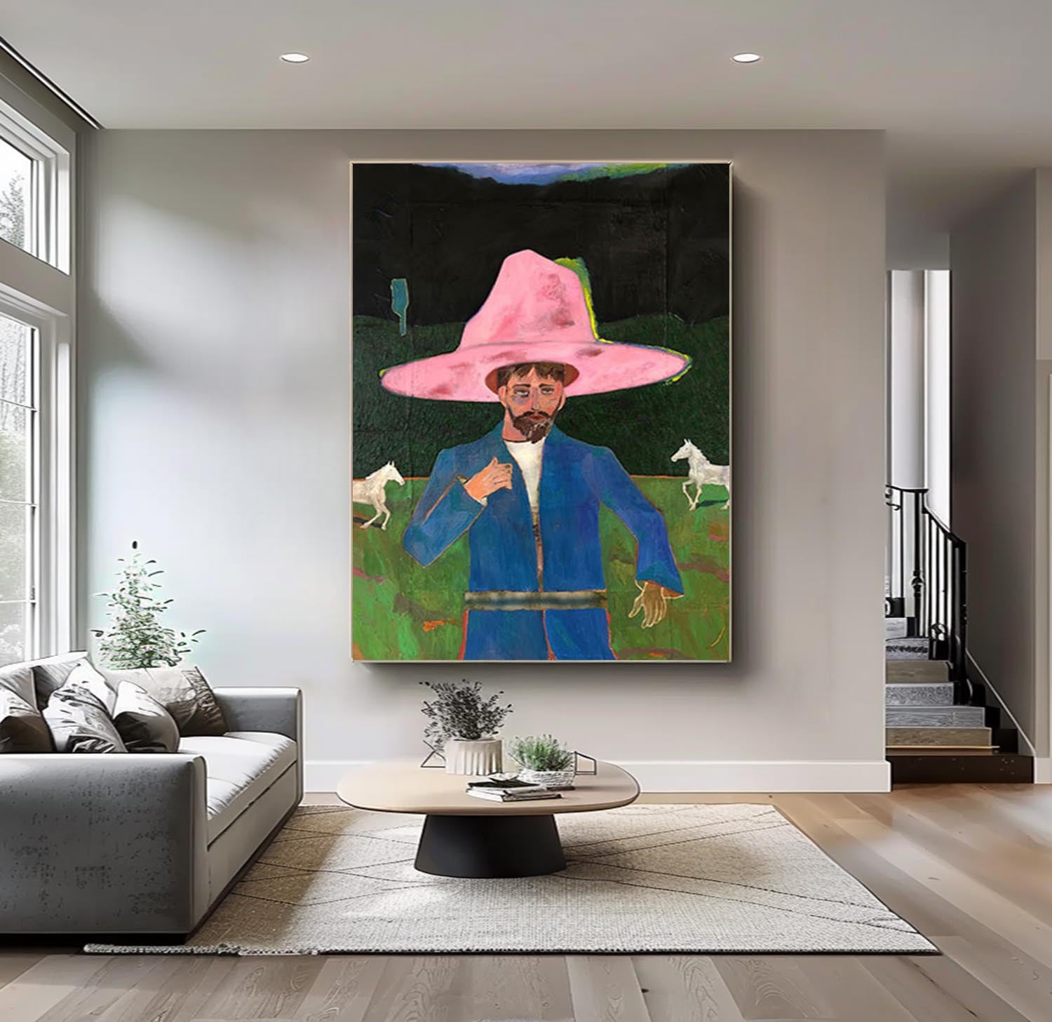 red hat figure abstract painting Red hat figure painting Figure abstract painting figure art 