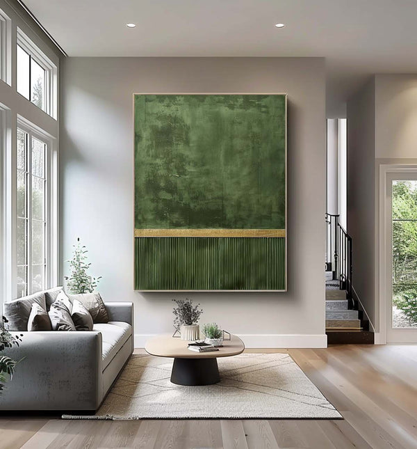 Large green abstract painting Sage green painting Green minimalism painting green painting