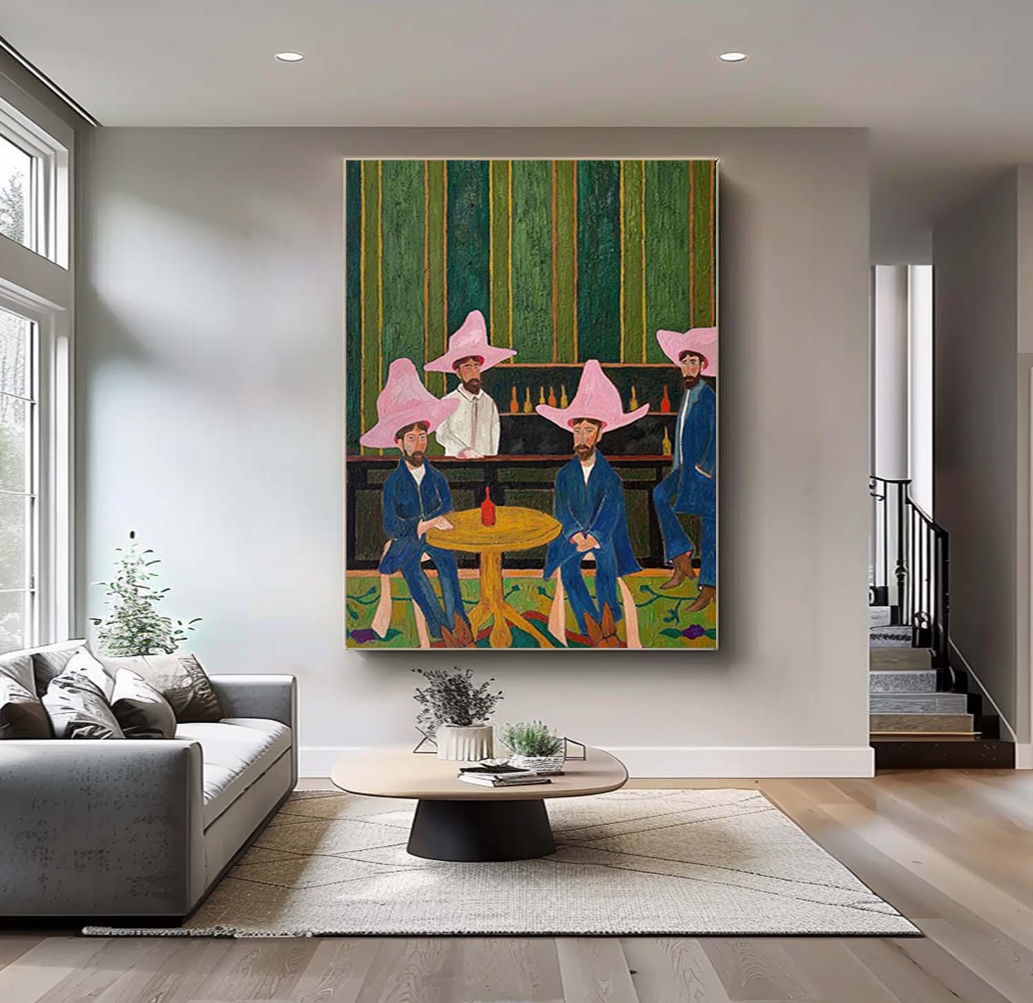 red hat figure abstract painting figure art Figure abstract painting Red hat figure painting 