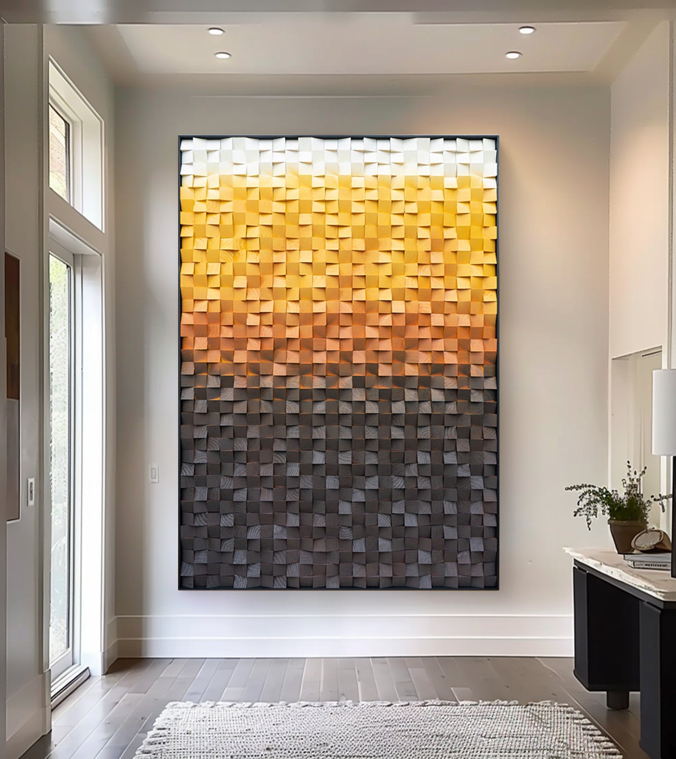 Gold Wood Collage Wall Art decor Gold Sculptured Textured Wall Art 