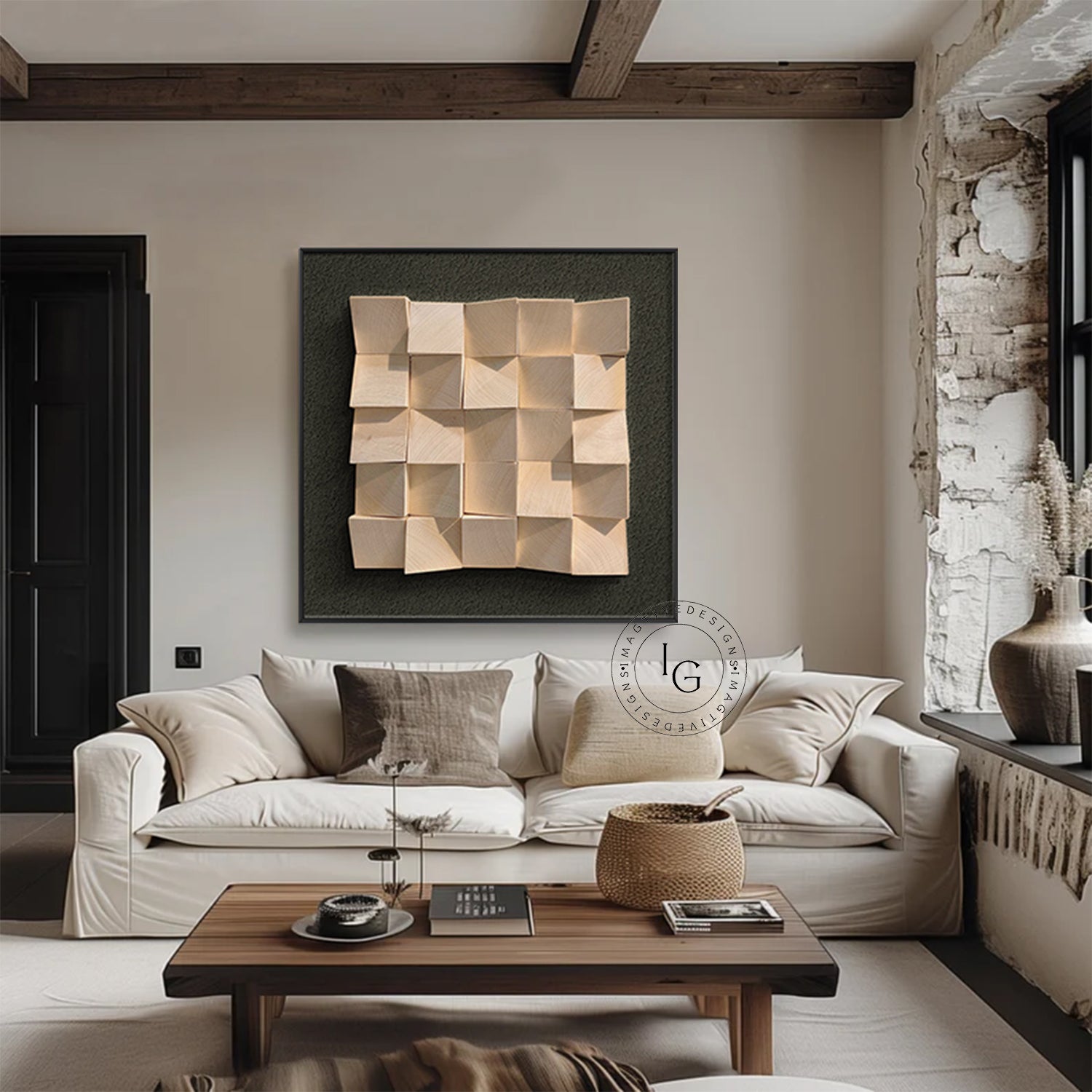 wood wall painting 3D Textured Wall Art Wood collage decor painting