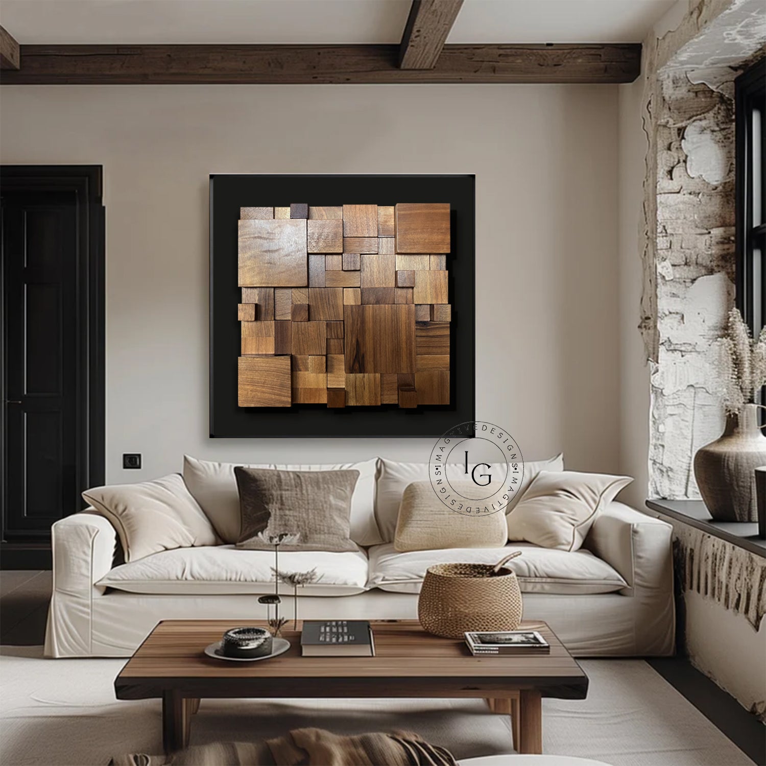 wood wall painting 3D Textured Wall Art Wood collage decor painting