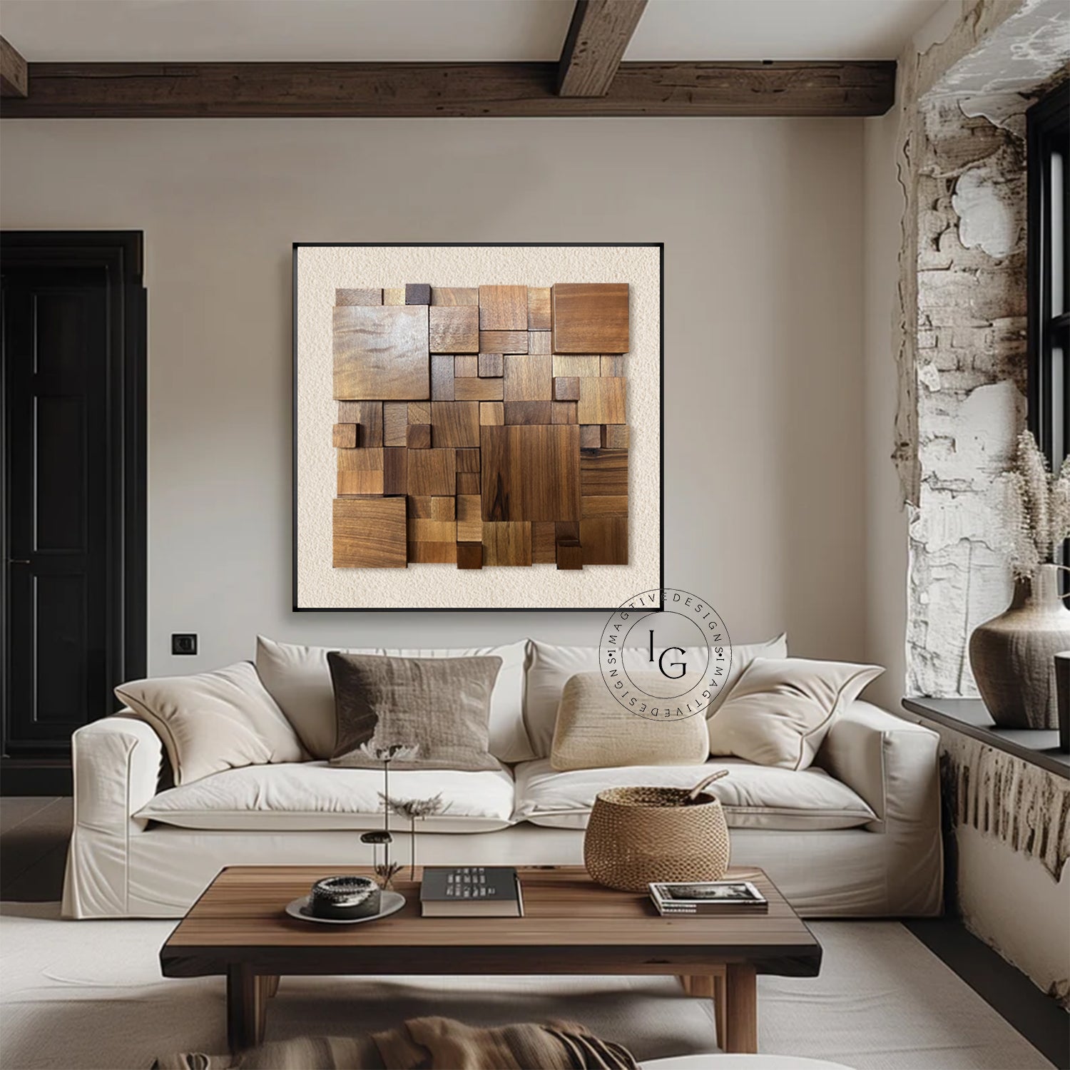 wood wall painting 3D Textured Wall Art Wood collage decor painting