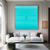 Blue Diving painting, Blue swimming painting Large Blue textured Abstract Painting Blue Modern Abstract Art 