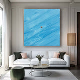 Blue swimming painting Large Blue textured Abstract Painting Blue Modern Abstract Art holiday leisure painting