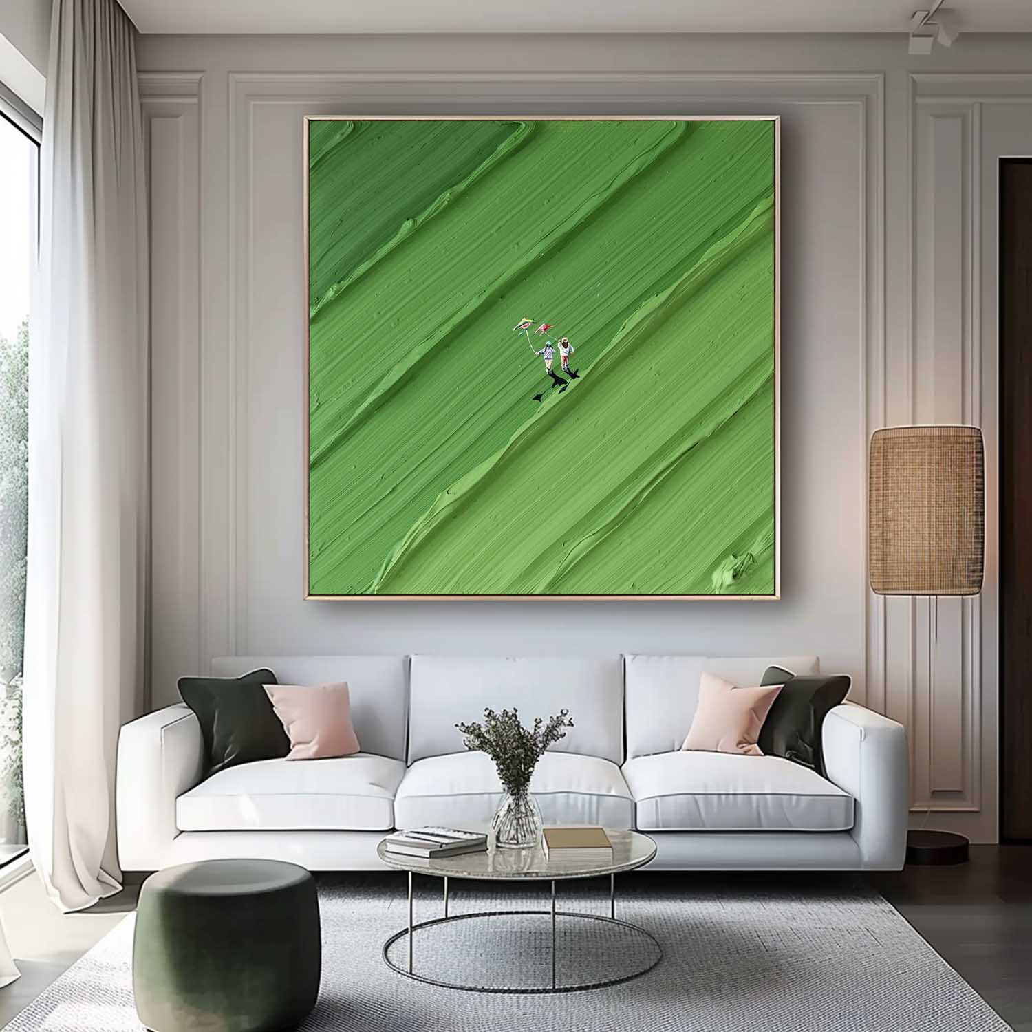 Green Textured Wall Art Green Abstract Painting Green 3D Texture Painting Green Abstract Art Green Minimalist Painting