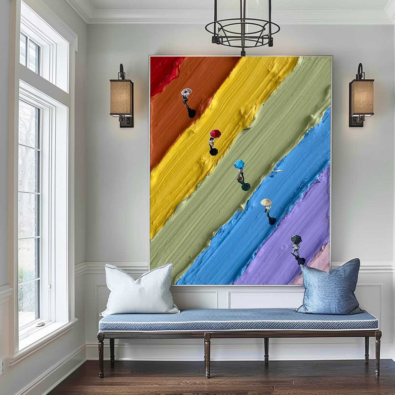 Colorful texture wall art Colorful abstract painting swimming pool painting Large Colorful Wall Art swimming painting