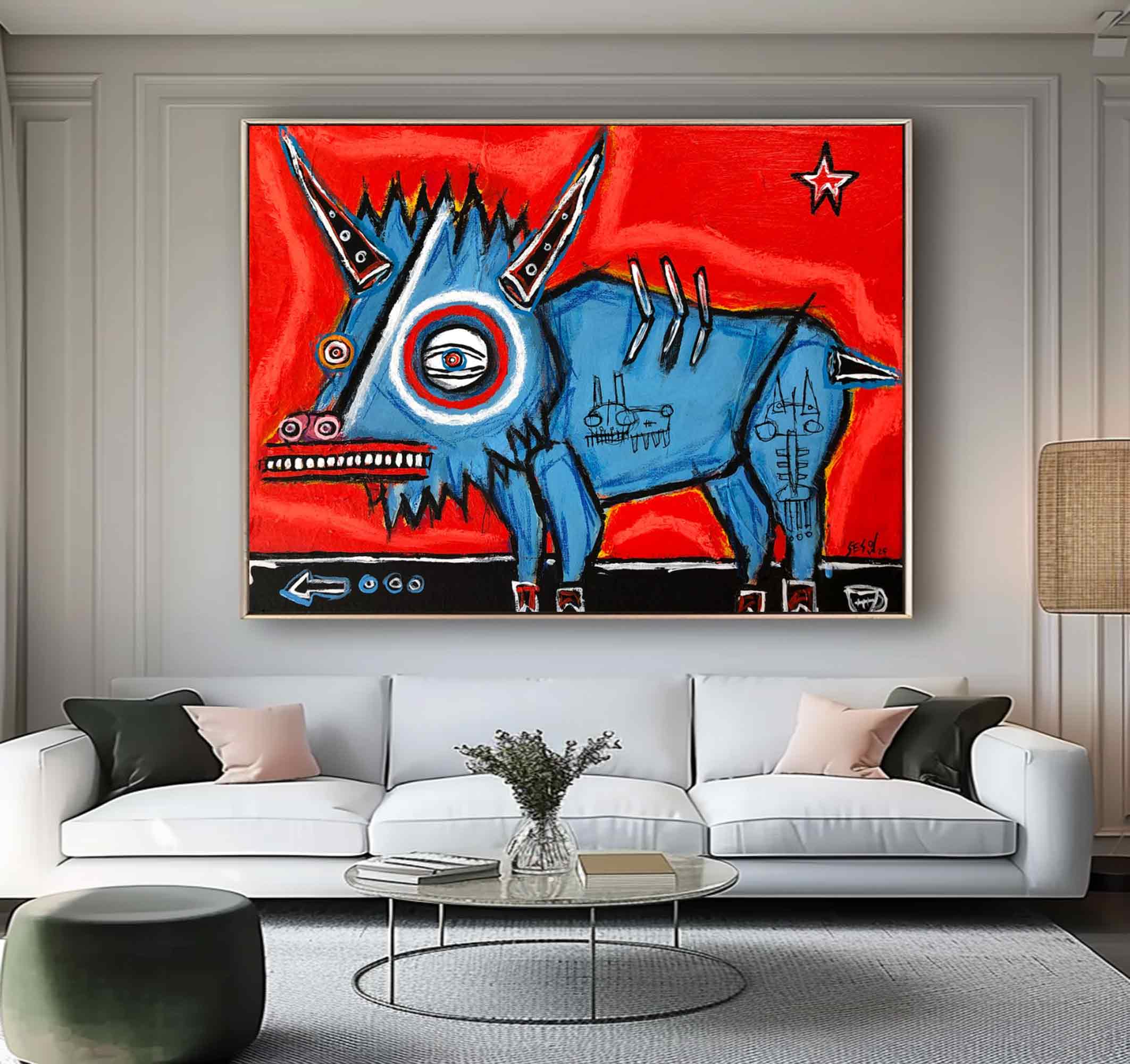 Modern Graffiti Style Art Red Pop Art Red Street Graffiti painting