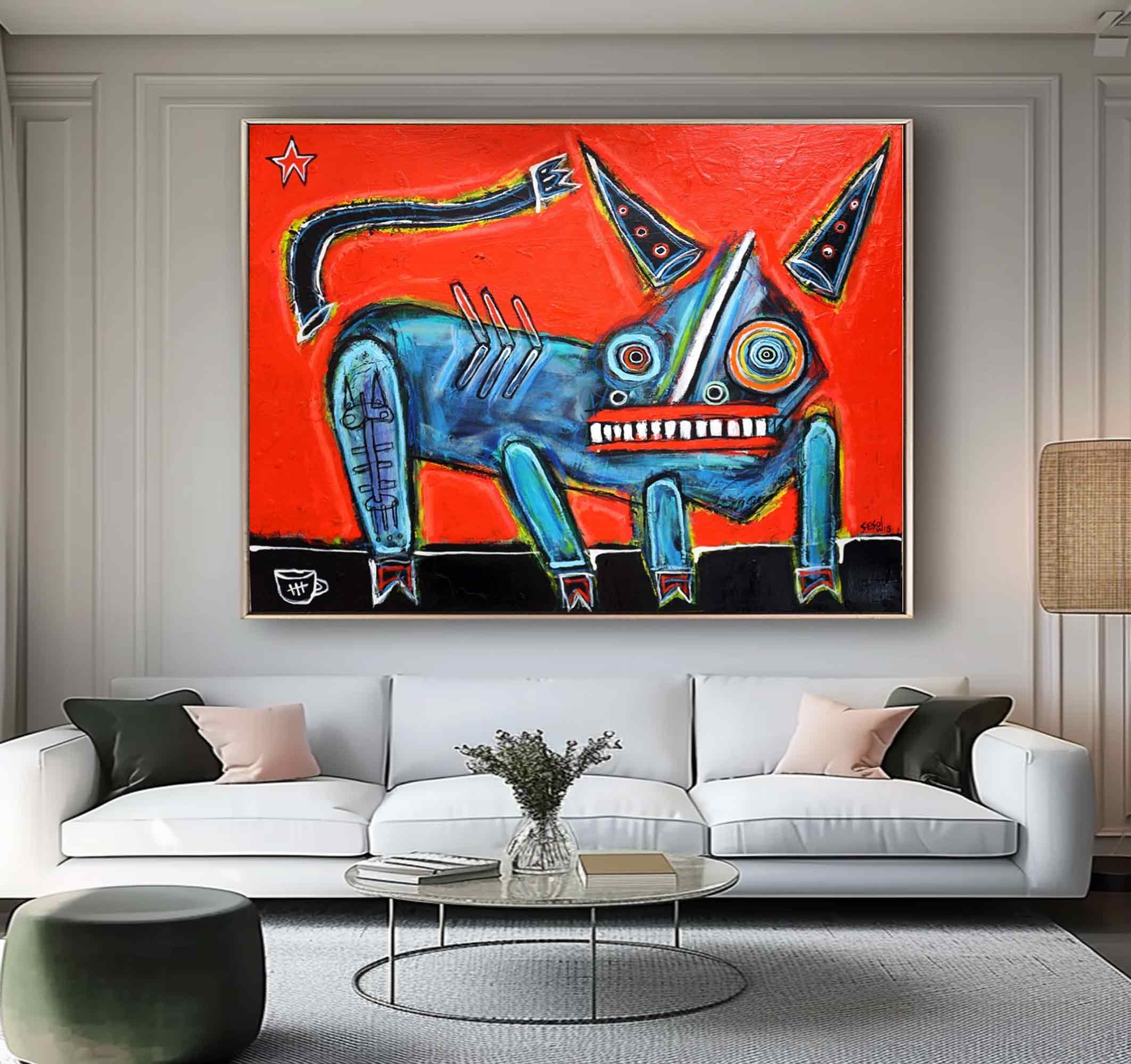 Red Pop Art Modern Graffiti Style Art Red Street Graffiti painting