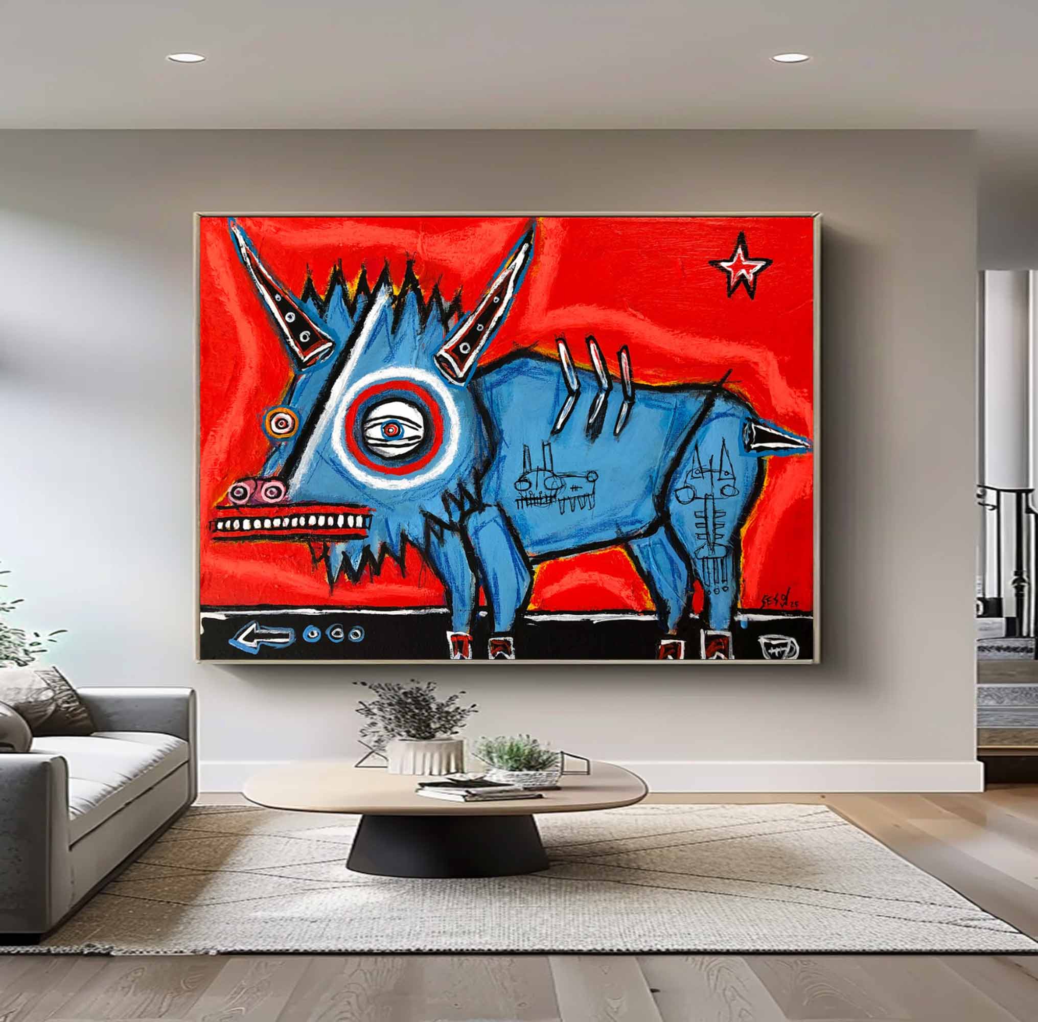 Modern Graffiti Style Art Red Pop Art Red Street Graffiti painting