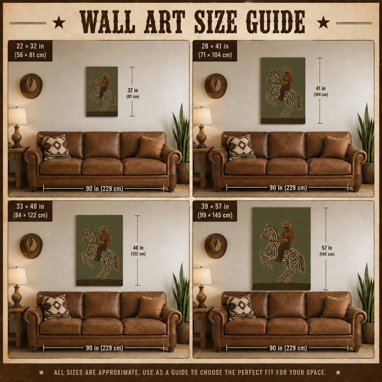 Unique Cowboy And Horse Artwork Gift For Equestrian Fans With Retro Vintage Style