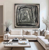 Black Abstract Painting Black Textured Painting Large Black Abstract Painting Boho Living Room Wall Art