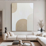 Large Beige Wall Art Beige white Minimalist Art white Beige Canvas Art Large Beige Abstract Art