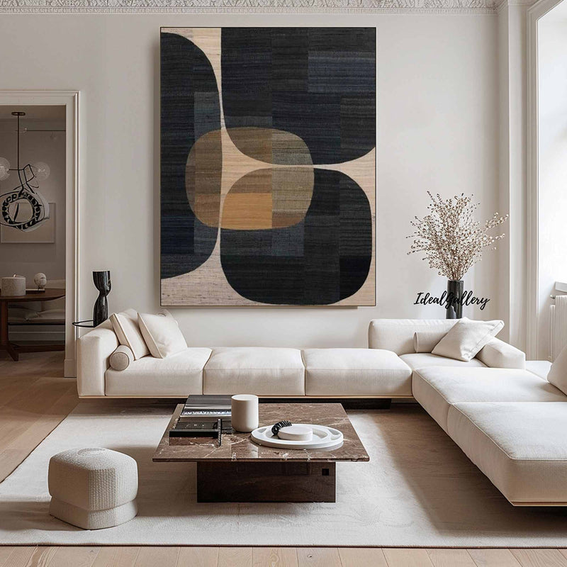 Black Minimalist Painting Large Black Abstract Painting Black Textured Painting Black wall art Black Abstract art