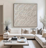 Beige White Abstract Painting Beige White Minimalist Wall Art Beige White Wabi Sabi Wall Art 